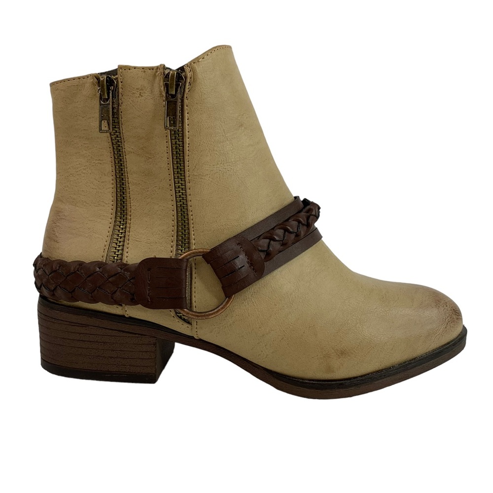 Pierre Dumas Two Toned Booties with Braided Detail Women’s Booties Size 8.5M